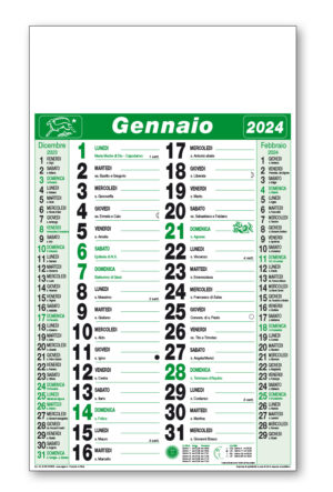 Calendario olandese trimestrale 101 verde
